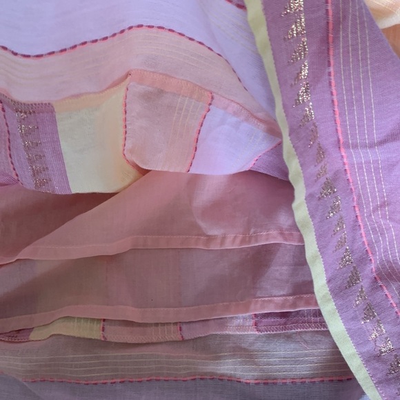 AMERICA & BEYOND NOAH STRIPE TUNIC DRESS Rainbow Stripe Cover UP size L shimmer - Picture 14 of 14